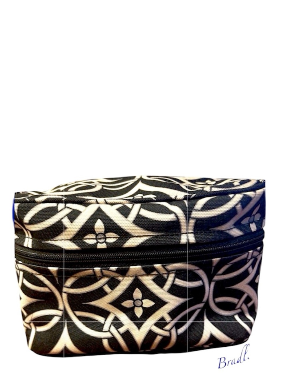 Vera Bradley Black & White Concerta Pattern Zip Around Cosmetic Bag